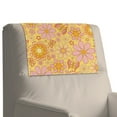 thumbnail image 4 of SCRAWLGOD Daisy Flower Print Pink Yellow 2 Piece Sofa Headrest Covers PU Leather Non-Slip Couch Chair Head Protector Easy Care Headrest Cover for Recliner Chair 17 x 27 Inches, 4 of 7