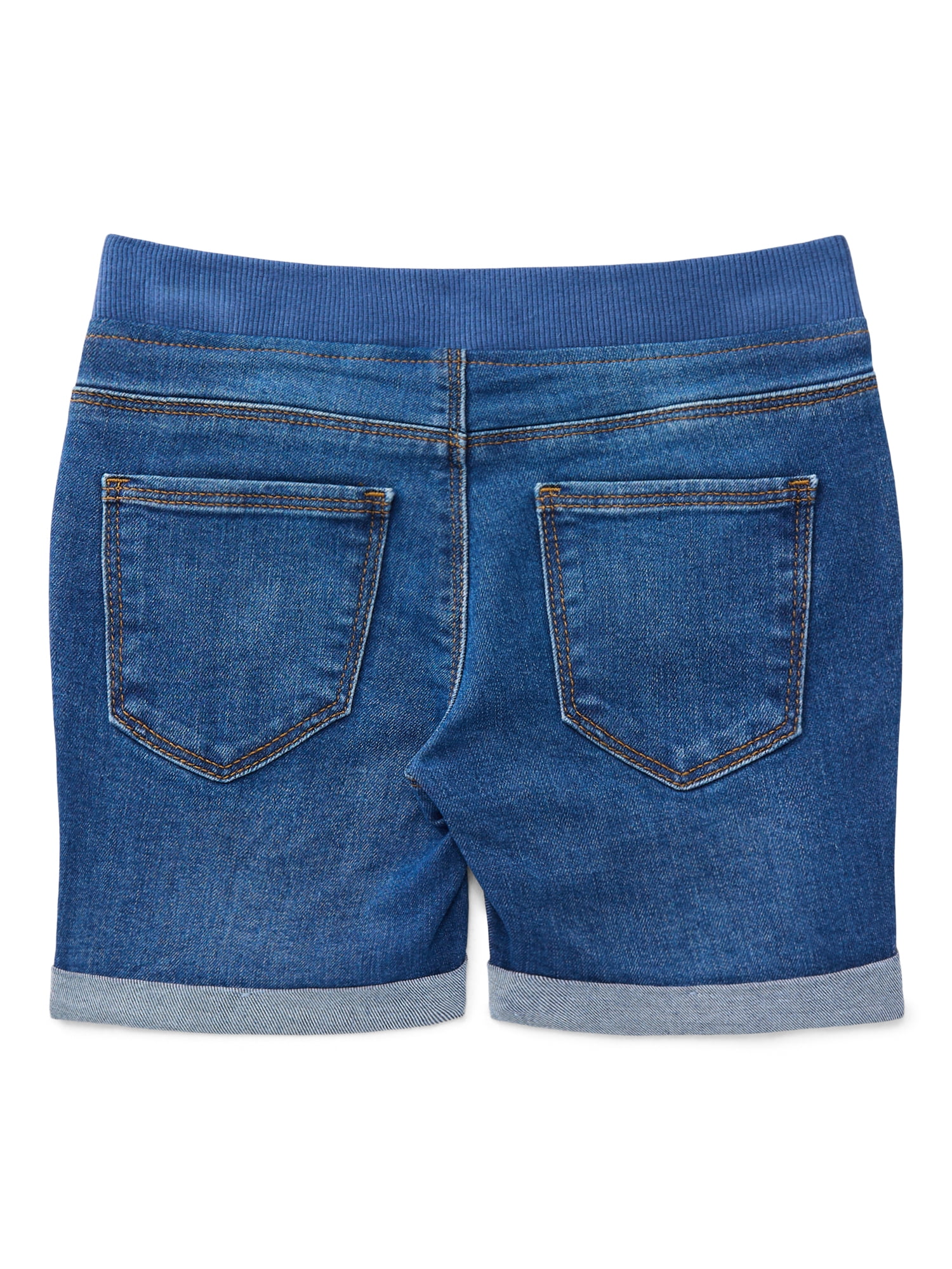 Wonder Nation Girls Knit Waistband Denim Shorts, Sizes 4-18 & Plus