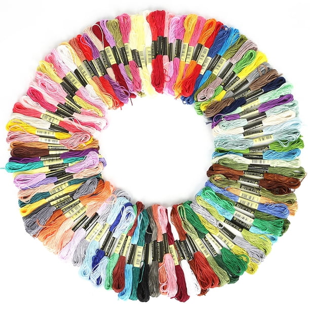 Ounissouiy Juego de hilos de bordado de algodón Multicolor, artesanía DIY, ovillos de costura suaves que no destiñen, muñequera para manualidades, 7,5 Artesanía No.09