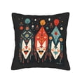 thumbnail image 4 of Set of 2 Decorative Throw Pillow Covers 18x18in - Colorful Kites with Floral Patterns on Dark Background Perfect for Couch Bed and Car, 4 of 8
