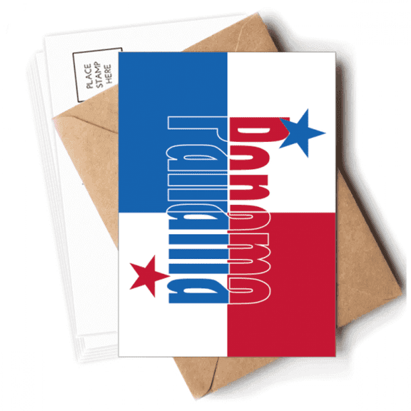 Panama Country Flag Name Art Deco  Fashion Postcards Envelopes Blank Note Cards Mailing