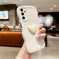 thumbnail image 2 of for Samsung Galaxy A14 5G Case 6.6", Cute Kawaii 3D Love Heart Solid Color Curly Wavy Camera Lens Cover Shockproof Soft Silicone Phone Cover for Women (Beige), 2 of 7