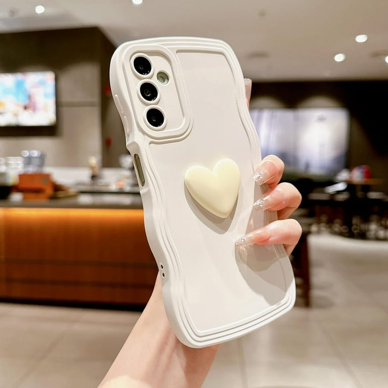 for Samsung Galaxy A15 5G Phone Case for Women, Cute Kawaii 3D Love Heart Solid Color Curly Wavy Camera Lens Cover Shockproof Soft Silicone Phone ... for Samsung Galaxy A15 5G Phone Case for Women, Cute Kawaii 3D Love Heart Solid Color Curly Wavy Camera Lens Cover Shockproof Soft Silicone Phone ...