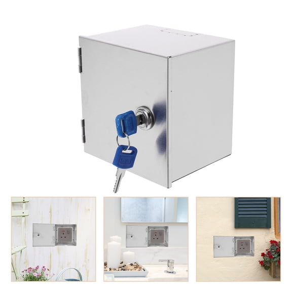 MIPCASE Heavy Duty Lockable Stainless Steel Electrical Outlet Cover Weatherproof Protector