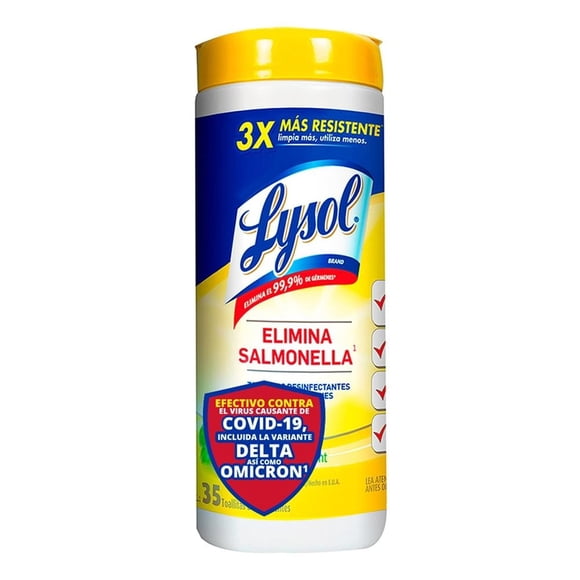 Toallitas desinfectantes Lysol citrus 35 pzas
