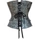thumbnail image 5 of Camisola moldeadora de cintura con encaje y lazo sin espalda con estampado de flores para mujer, top de poliéster, 5 of 5