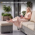 thumbnail image 6 of UDPATIO Patio Furniture Set, 5 Pieces Wicker Outdoor Couch with Chairs, Ottomans and Thick Cushions for Backyard, Khaki, 6 of 8