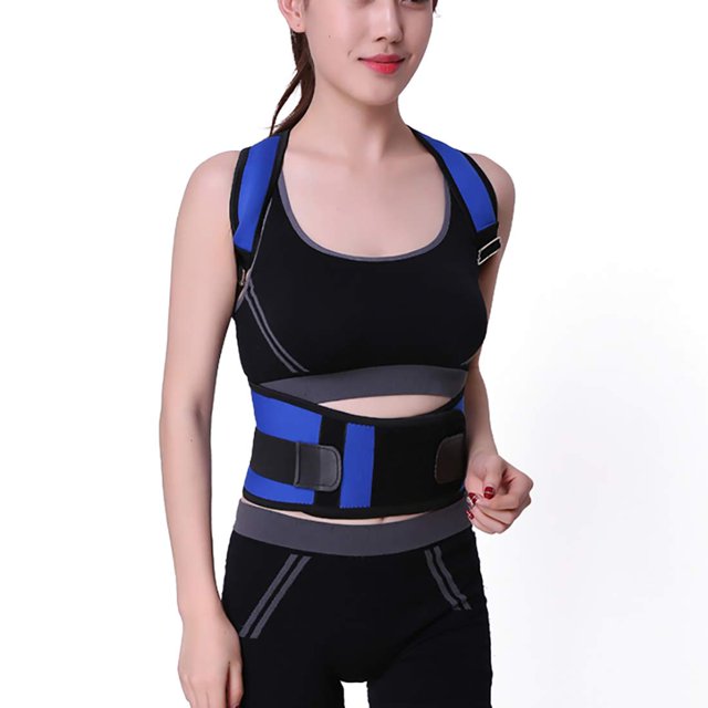 HUGFEGWE Back Brace Posture Corrector, Back Support Adjustable Back Straightener for Posture Correction,Lumbar Support,mprove Bad Slouching Problems for Scoliosis and Back Pain (Blue, Large)