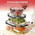 thumbnail image 2 of PEACNNG Food Storage Container with Lids, 3pcs Set Leak-Proof Large Durable Salad Container, Lunch Box, Fruit and Salad - Home family, Picnic, Camping, Outdoor (Black 450ml, 800ml, 1100ml), 2 of 5