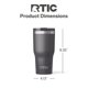 thumbnail image 5 of Vaso RTIC Essential de acero inoxidable grafito de 900 ml, 5 of 6