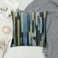 thumbnail image 2 of Nawypu  Abstract Stripes Throw Pillow Cover, Geometric Multicolor Stripes and Teals Ink Texture Decorative Pillow Cases Square Cushion Cover for Home Sofa Couch, 2 of 5