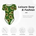 thumbnail image 6 of Easygdp Big Colorful Avocados Women'S Waist-Cinching Short-Sleeved Onesie, Olastic Onesiet,Snaps At Bottom,Easy To Put On And Take Off - Small, 6 of 9