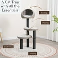 thumbnail image 3 of PetPals 50"H 4-Lvl Cat Tree with 3 Handwoven Basket Perches, Paper Rope Scratching Posts. Grey, 3 of 9