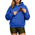 thumbnail image 6 of DHFJKG Womens Mens Hoodies With Large Pockets Long Sleeve Sweatshirt Solid Color Loose Pullover Tops, 6 of 7