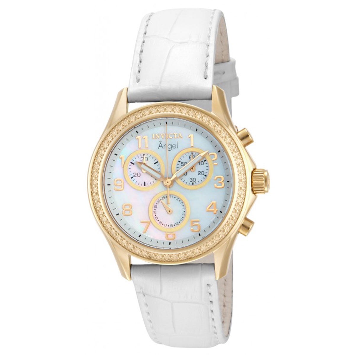 Invicta Women's Angel 12990 White Leather Quartz Watch - Walmart.com
