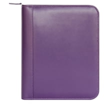 FranklinCovey FC Signature Leather Zipper Binder (Classic Size, Plum)