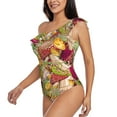 thumbnail image 2 of Haiem Bright Mushrooms Women's One Piece Swimsuits Tummy Control One Shoulder Bathing Suits Ruffle Swimwear-X-Large, 2 of 8