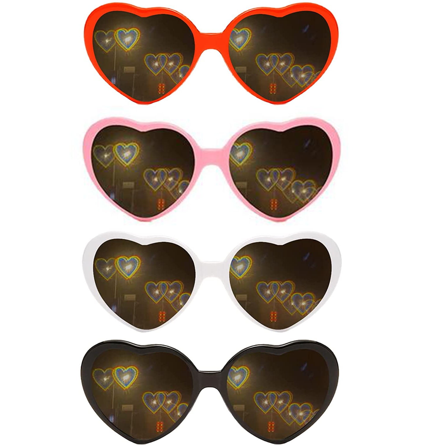 Heart Effect Diffraction Glasses See Hearts,3D Heart Shaped Blocking Glasses