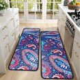 thumbnail image 4 of Kitchen Rugs Sets Of 2,Blue Pioneer Flower and Paisley Pattern Anti Fatigue Kitchen Mat Rugs Non Slip Washable,Decorative Kitchen Floor Mats for Kitchen,Sink,Laundry,17"x47"+17"x47", 4 of 5