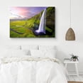 thumbnail image 3 of HFDF Canvas Print Wall Art Icelandic Fjord Waterfall Nature Wilderness Photography Realism Rustic Landscape Colorful Multicolor Ultra for Living Room, Bedroom, Office - 18x12inch Framed, 3 of 5