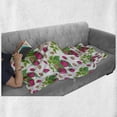 thumbnail image 6 of Fruit Soft Flannel Fleece Throw Blanket, Spring Botanical Art Raspberries with Green Leaves, Cozy Plush for Indoor and Outdoor Use, 70" x 90", Green Magenta, by Ambesonne, 6 of 6
