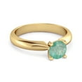 thumbnail image 2 of Solitaire 0.25 Cts Brilliant Cut Emerald 925 Sterling Silver Gold Vermeil Promise Women Valentines Day Gifts Ring, 2 of 3