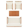 thumbnail image 7 of Safavieh Larence 4-Piece Eucalyptus Wood Outdoor Living Set in Natural/Beige, 7 of 7