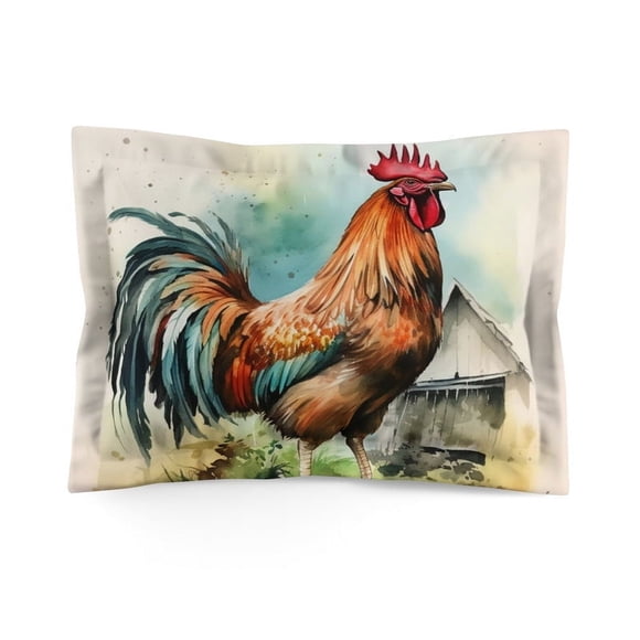 Gallo en el corral - Funda de almohada Deluxe