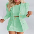 thumbnail image 1 of X  3PCS Woman Suit Jacket  Casual Pocketed Office Blazers Draped Open Front Cardigans Jacket Work Suit, 1 of 2