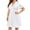 White, variant on QUYUON Women's Plus Size Vintage Swing Dress with Belt Solid Color Summer Faux Wrap V-Neck Short Sleeve T-Shirt Dress Casual Loose A-Line Cocktail Party Knee Length Dress Beach Sundress, Black XXL