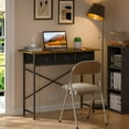 thumbnail image 2 of Small Writing Desk with 3 Drawers for Bedroom, 37.2 Inch Computer Desk for Small Spaces, Simple Desk with Drawers for Kids Bedroom, Home Office, Dorm, Living Room, Home Study Table, Rustic Brown, 2 of 6