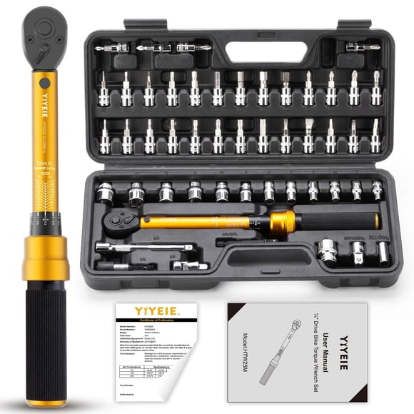 Juego de llaves dinamométricas YIYEIE 50 piezas Master Bike 1/4 Drive 1-24.9