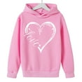 thumbnail image 5 of Girls Pink Valentine Hoodie Oversized with Love Heart Design, Cute Soft Hoodie for Kids and Teens, Lightweight Casual Pullover for Everyday,Size 5 T, 5 of 8