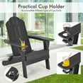 thumbnail image 4 of Resenkos Folding Adirondack Chair, Foldable Weather Resistant Patio Chair with Built-in Cup Holder-Black,Patio Chairs, Lawn Chairs for Deck, Backyard, Garden, 4 of 7