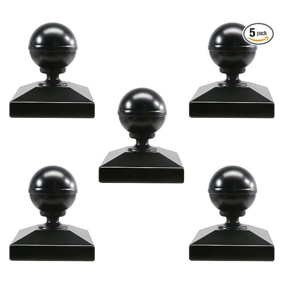 3" x 3" Square Black Aluminum Post for Aluminum Fence Posts | Black Post (5 Pack)