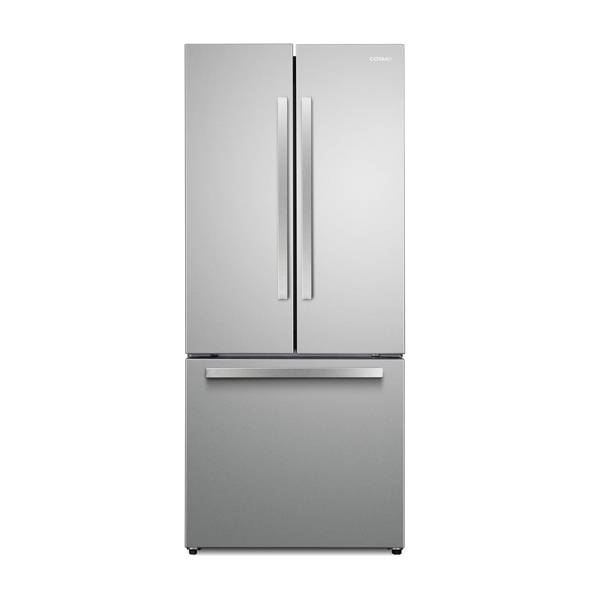 Cosmo 30 in. Vista Collection 17.5 cu. ft. Counter Depth 3-Door French Door Refrigerator, Freezer Drawer, Stainless Steel
