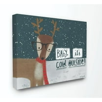 Stupell Industries Baby Its Cold Outside Deer Winter Holiday IllustrationCanvas Wall Art By Artist Katie Doucette