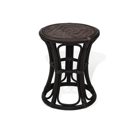 Natural Rattan - SK New Interiors Breeze Natural Rattan Wicker Stool Plant Stand ECO Handmade Design, Dark Brown