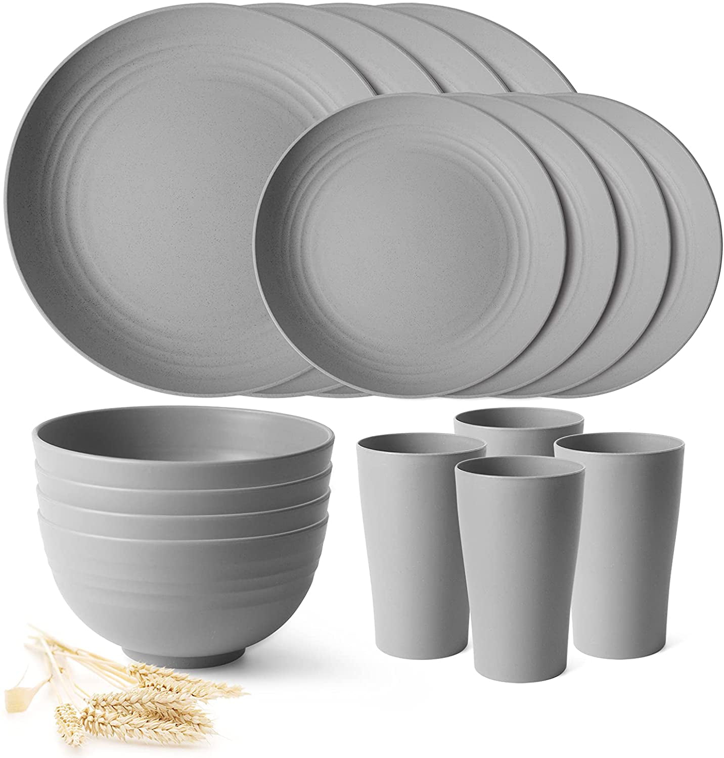 16Pc Outdoor Camping Dinner Set Melamine Plates Bowls Cups BBQ Picnic Crockery W 