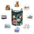 thumbnail image 6 of Balery Green Tropical Leaves Round Laundry Basket with Handles Waterproof Freestanding Laundry Hamper for Clothes Toys in the Dorm and Family-Small, 6 of 8