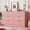 Pink, variant on SOLLED 6 Drawer Dresser 55 Inch, Modern Fluted Chest with Gold Metal Handles – Multi-Purpose TV Stand Storage for Bedroom Living Room,Pink