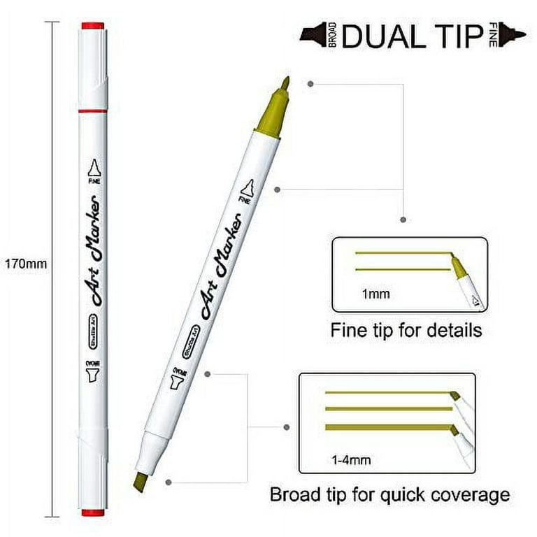 Shuttle Art 15 Colors Grey Tones Dual Tip Art Marker, Permanent Marker Pens  Double Ended with Fine Bullet and Chisel Point Tips Perfect for  Drawing,Shading,Sketching,Designing,Outlining,illustrating