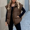 thumbnail image 4 of CHUMUD Women Puffer Vest Lightweight Stand Collar Sleeveless Winter Warm Zip Up Padded Outerwear Jackets with Pockets S-XL, 4 of 9
