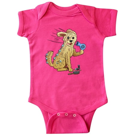 

Inktastic Goldendoodle in Curlers with Hair Dryer Gift Baby Boy or Baby Girl Bodysuit