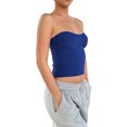 thumbnail image 3 of Canis Women's Strapless Ribbed Knit Solid Color Tube Tops for Summer, 3 of 9