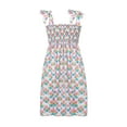 thumbnail image 5 of Liacowi Easter Mommy and Me Family Matching Dress Sweet Bunny Printing Colorful Plaid Sleeveless Lace Suspender Dress, 5 of 10