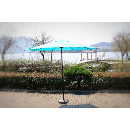 Team Umbrella - Premium Market Outdoor Patio Umbrella- TEAL BLUE (Crank & Tilt) STAND SOLD SEPARATELY