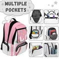 thumbnail image 7 of FKELYI 17 Inch Schoolbag Spacious Kids Backpack with Multi-Pockets for Boys Primary School Bookbag Baseball Pink Drip Print Travel Backpacks for Elementary Student, 7 of 7