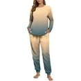 thumbnail image 4 of FNFYFH Gradient Sweatsuits for Women Sets 2 Piece Fleece Outfits Crewneck Sweatshirts Pullover Tops and Jogger Pants Tracksuits Lounge Set, 4 of 7