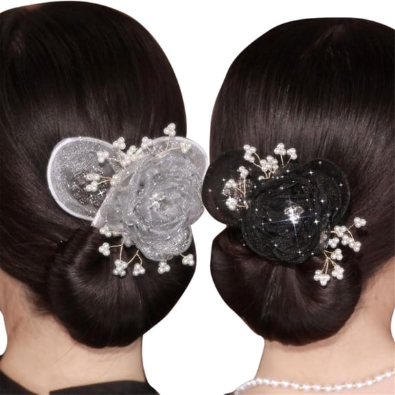 Hand Embroidered Floral Design Dotted Hair Bun Maker, Lazy Hair Curler, Roller and Twister (#1   #2)